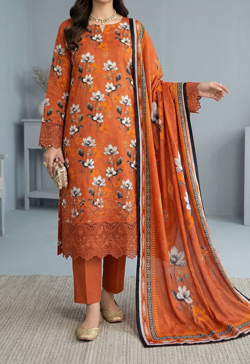 3-PC Print Apliq Boring Embroidery Collection D=03