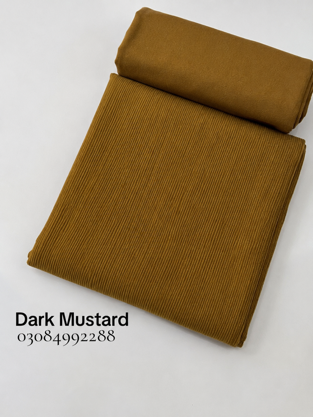 2PC - Peach Wool Velvet – Ultra-Premium Winter Fabric (DARK MUSTARD COLOR)