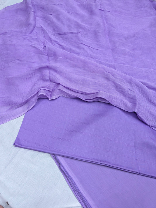 3PC LUXURY SELF JAEQAT LAWN & PURE CHIFFON DUPATTA [PURPLE LILAC]