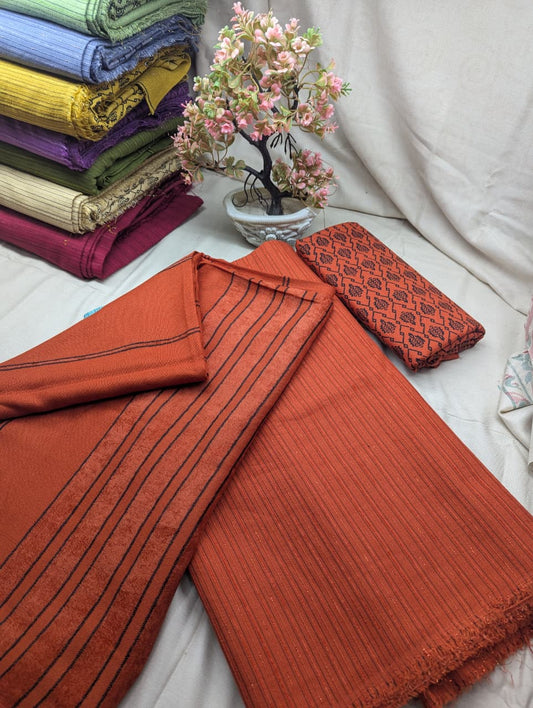 Hayadar Clothing 3-piece Alpine Black Velvet winter set in cosmic orange, featuring luxurious velvet fabric and stylish design.