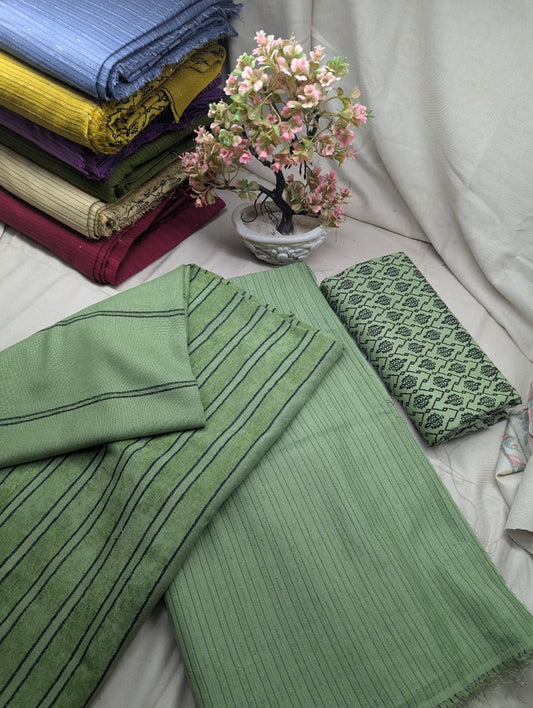 Hayadar Clothing 3-piece Alpine Black Velvet winter set in apple green, featuring luxurious velvet fabric and stylish winter design.