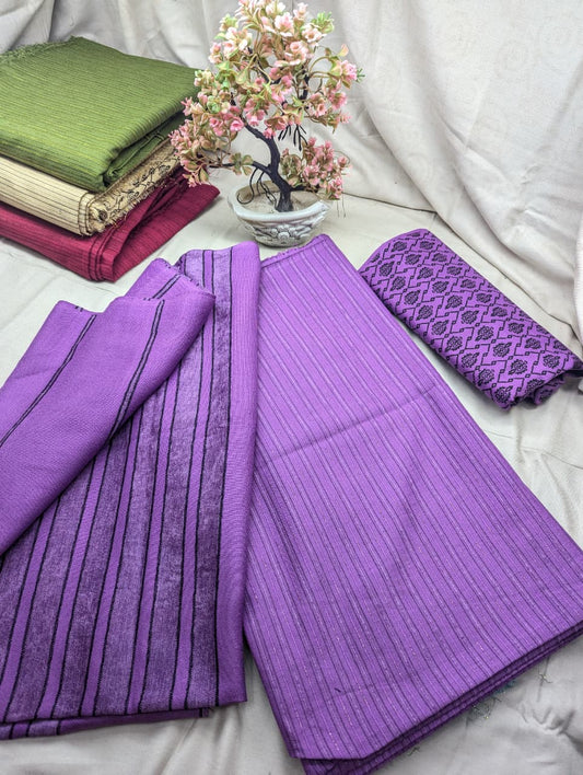 Hayadar Clothing 3-piece alpine black velvet winter set with purple accents, featuring a luxurious jacket, pants, and top.