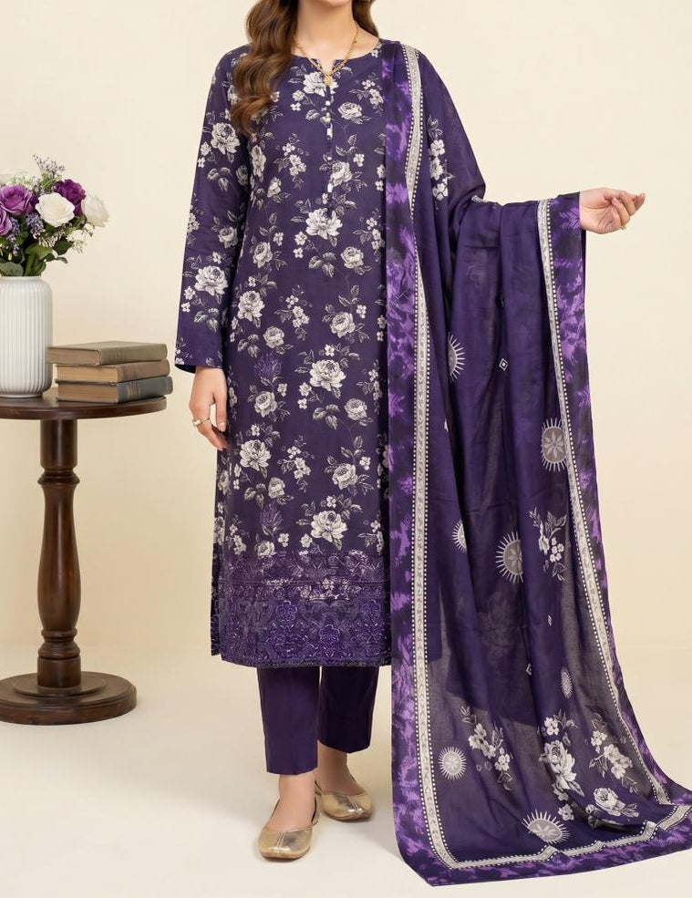 3-PC Print Apliq Boring Embroidery 2026 Collection D=08