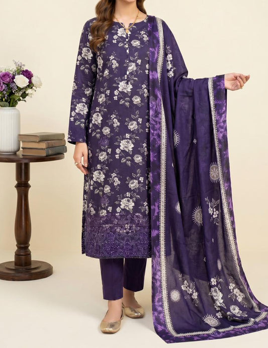 3-PC Print Apliq Boring Embroidery 2026 Collection D=08