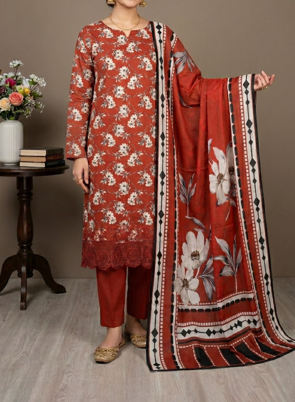 3-PC Print Apliq Boring Embroidery 2026 Collection D=06