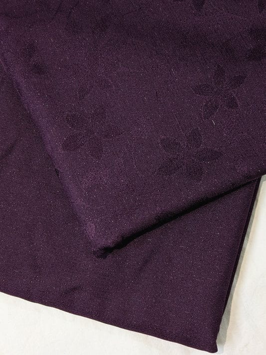 Dark purple 2-piece Zari Line Moon Lite Marina winter outfit by Hayadar Clothing, featuring intricate zari detailing.