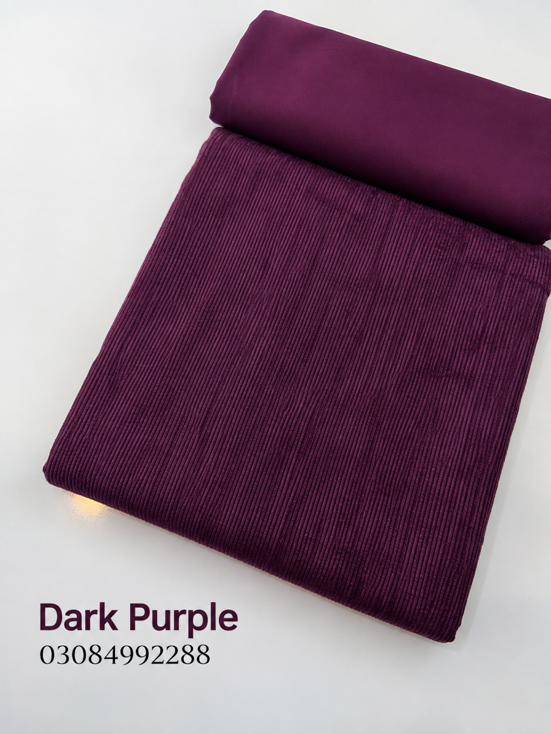 2PC - Peach Wool Velvet – Ultra-Premium Winter Fabric (DARK PURPLE COLOR)