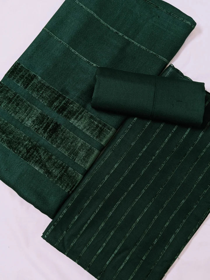 3PC - Alpine Velvet Dhank Marina – Exclusive Winter Collection [BOTTLE GAREEN]