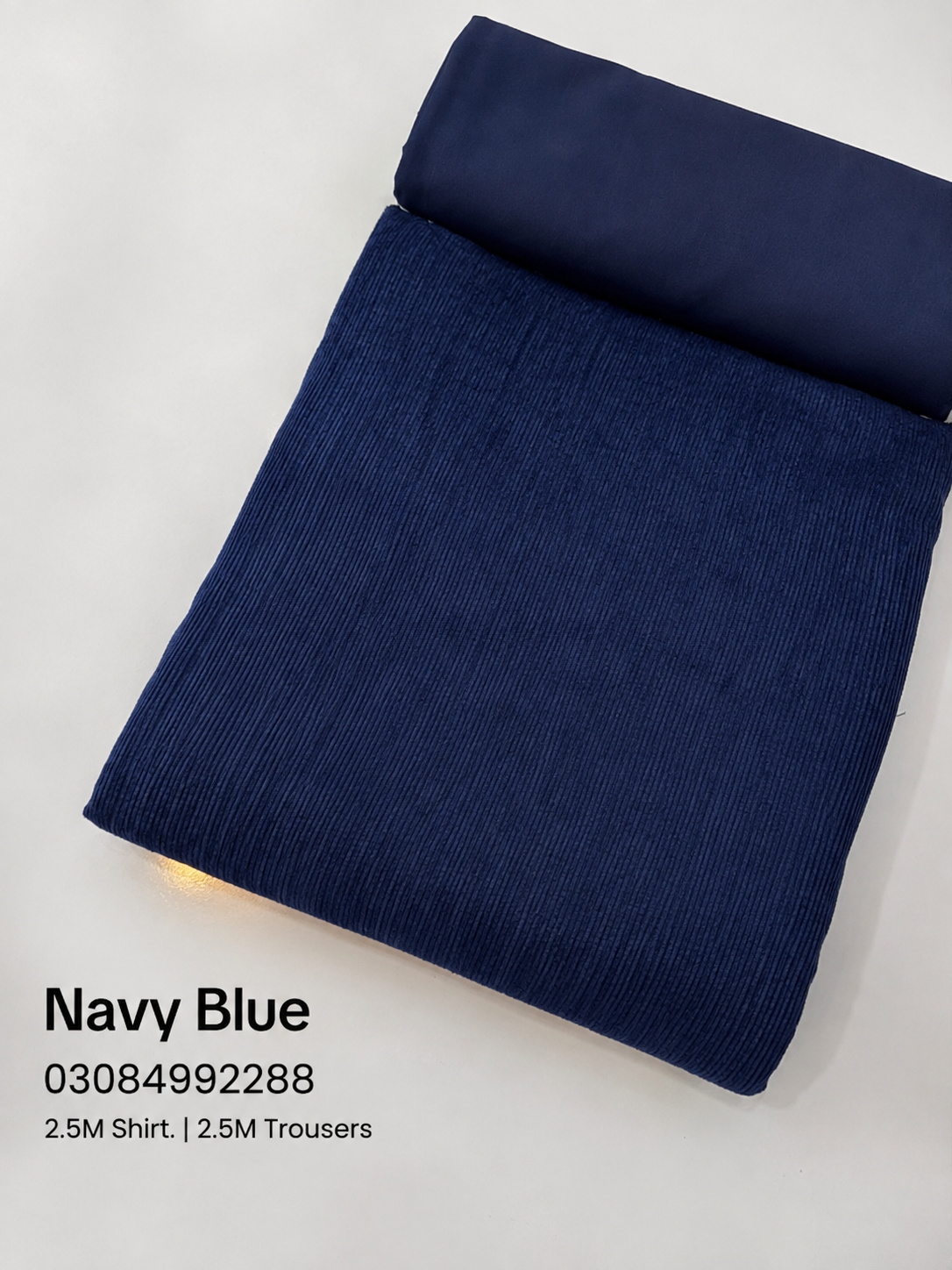 2PC - Peach Wool Velvet – Ultra-Premium Winter Fabric (NEAVY BLUE COLOR)