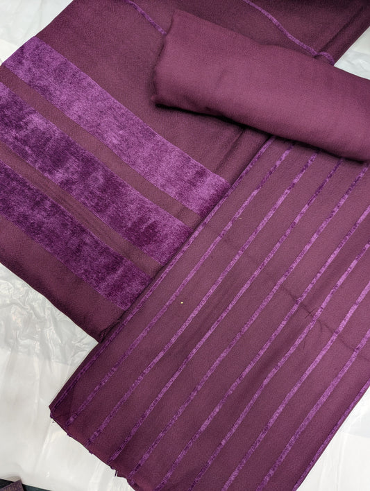 Hayadar Clothing Alpine Velvet Dhank Marina 3-piece winter set in exclusive new purple color, featuring soft velvet fabric and stylish design.