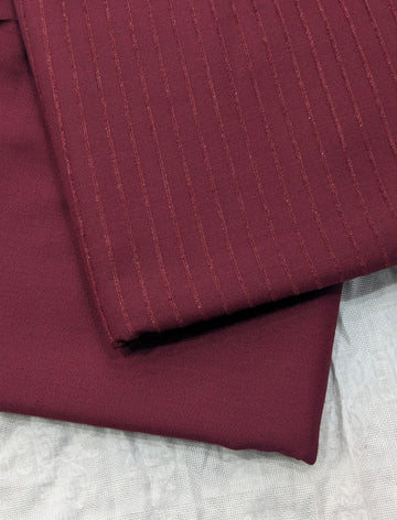 Hayadar Clothing Dorya Chemki velvet marina winter collection in mahroon color, featuring two elegant velvet pieces for cold weather.