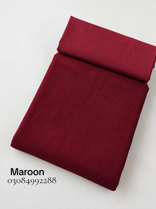 2PC - Peach Wool Velvet – Ultra-Premium Winter Fabric (MAHROON COLOR)