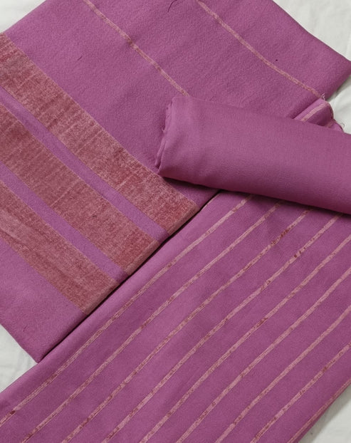 Three-piece Alpine Velvet Dhank Marina set in baby pink from Hayadar Clothing's exclusive winter collection, featuring soft velvet fabric.